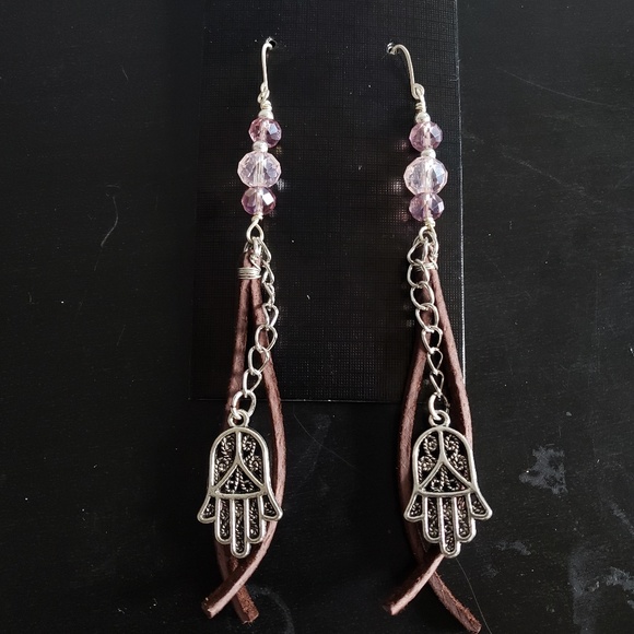 Handmade Hamsa Earrings - Picture 1 of 1